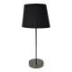 Φωτιστικό επιτραπέζιο από μέταλλο/ύφασμα σε χρώμα μαύρο φιμέ/μαύρο 21x21x46 Ε14/40W