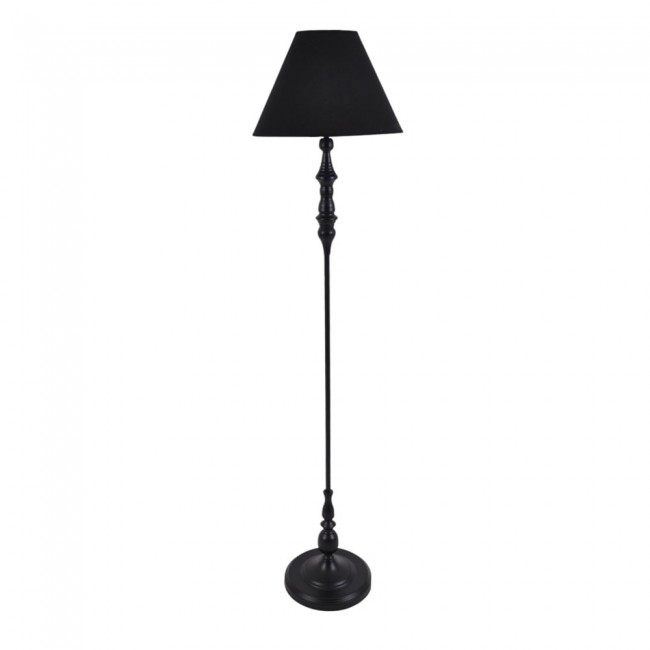 Φωτιστικό δαπέδου από μέταλλο/ύφασμα σε χρώμα μαύρο 38x38x154 Ε27/60W