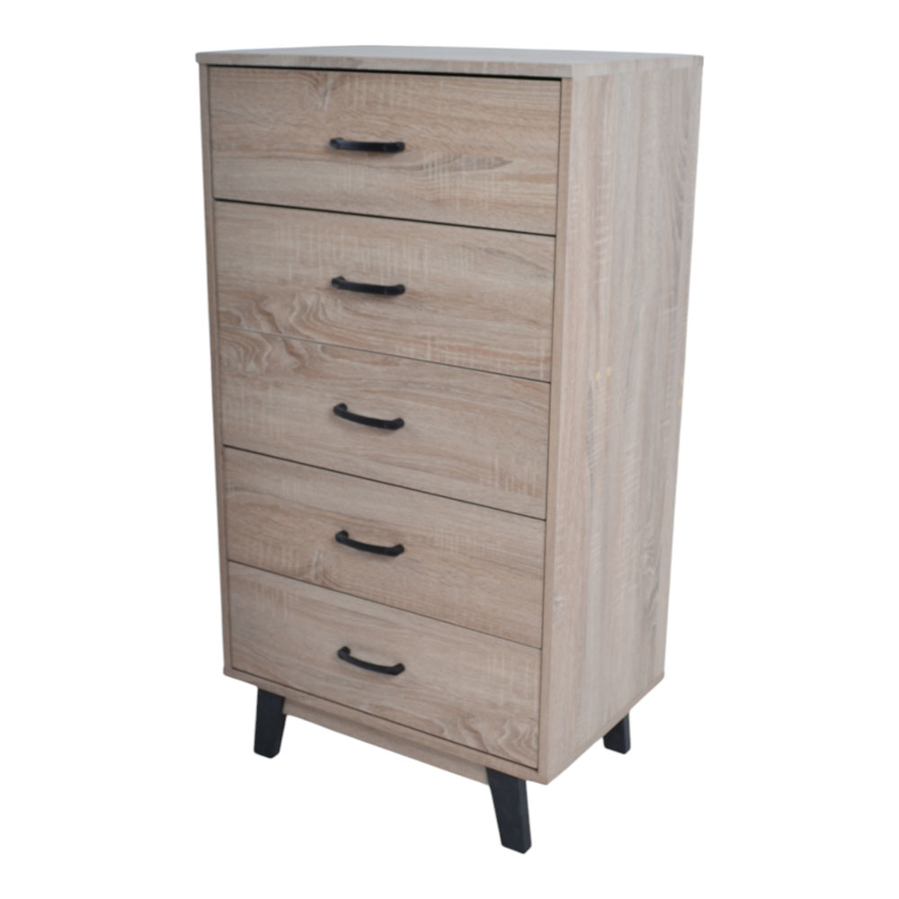 Συρταριέρα από ξύλο σε χρώμα φυσικό 60x40x112