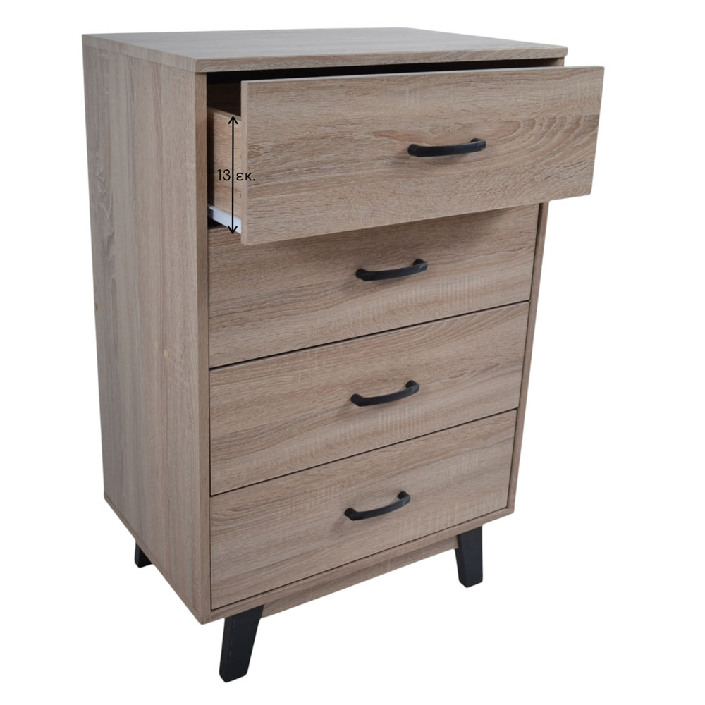 Συρταριέρα από ξύλο σε χρώμα φυσικό 60x40x93