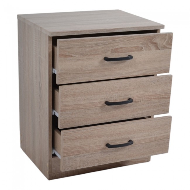 Κομοδίνο από ξύλο σε χρώμα φυσικό 48x38x60