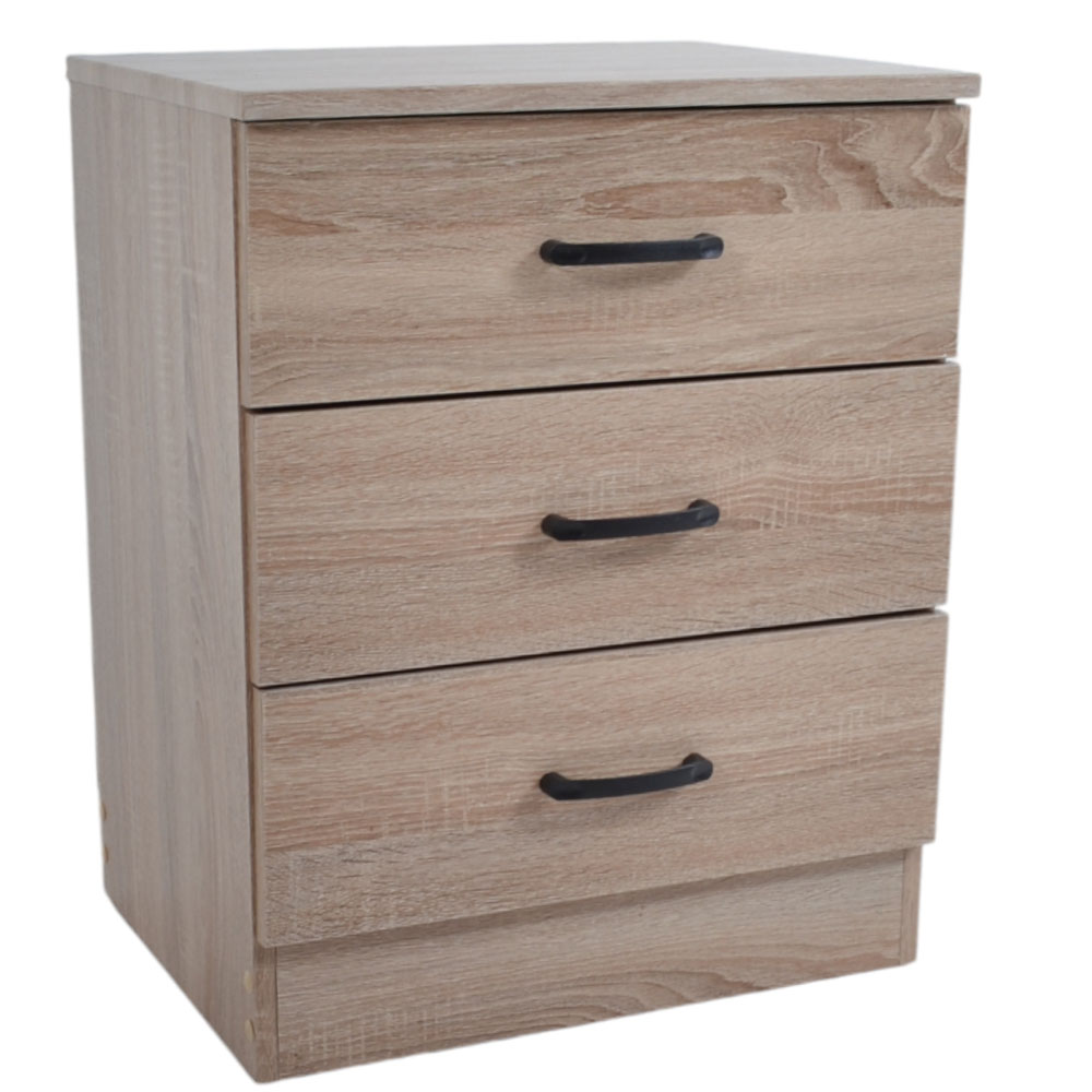 Κομοδίνο από ξύλο σε χρώμα φυσικό 48x38x60