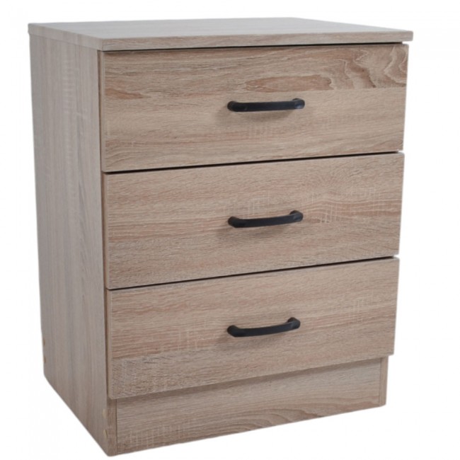 Κομοδίνο από ξύλο σε χρώμα φυσικό 48x38x60