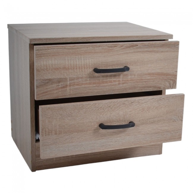 Κομοδίνο από ξύλο σε χρώμα φυσικό 48x38x43