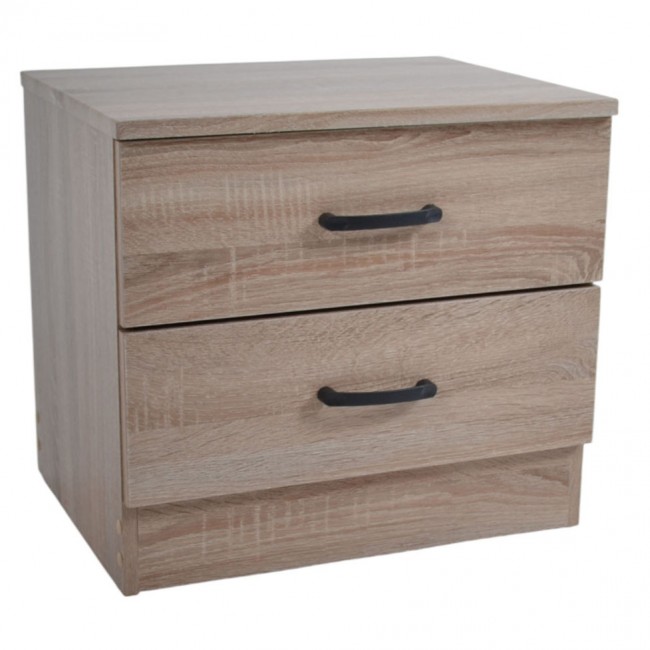 Κομοδίνο από ξύλο σε χρώμα φυσικό 48x38x43