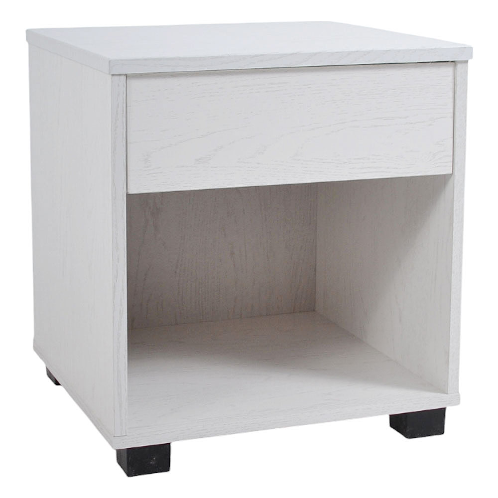 Κομοδίνο από ξύλο σε χρώμα λευκό 40x36x43