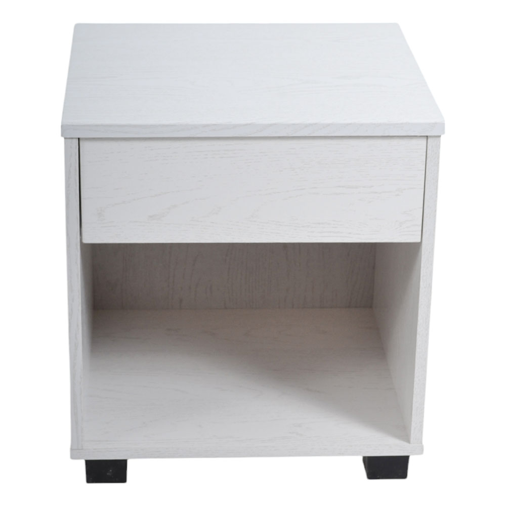 Κομοδίνο από ξύλο σε χρώμα λευκό 40x36x43