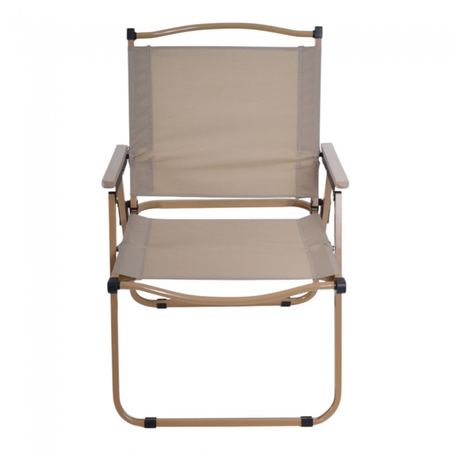 Πολυθρόνα παραλίας-camping πτυσσόμενη από μέταλλο/ύφασμα σε χρώμα μπεζ 54x53x80