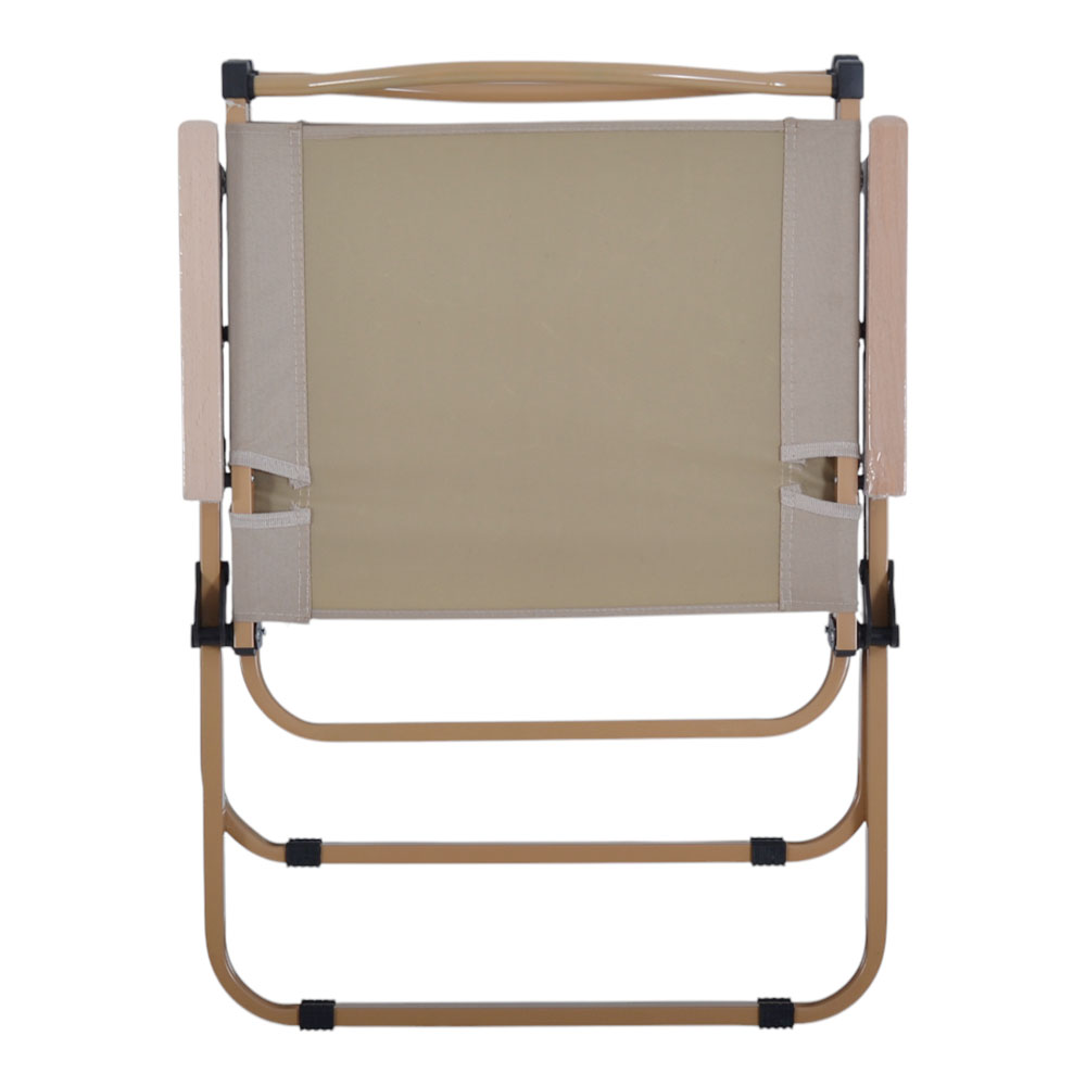 Πολυθρόνα παραλίας-camping πτυσσόμενη από μέταλλο/ύφασμα σε χρώμα μπεζ 54x53x80
