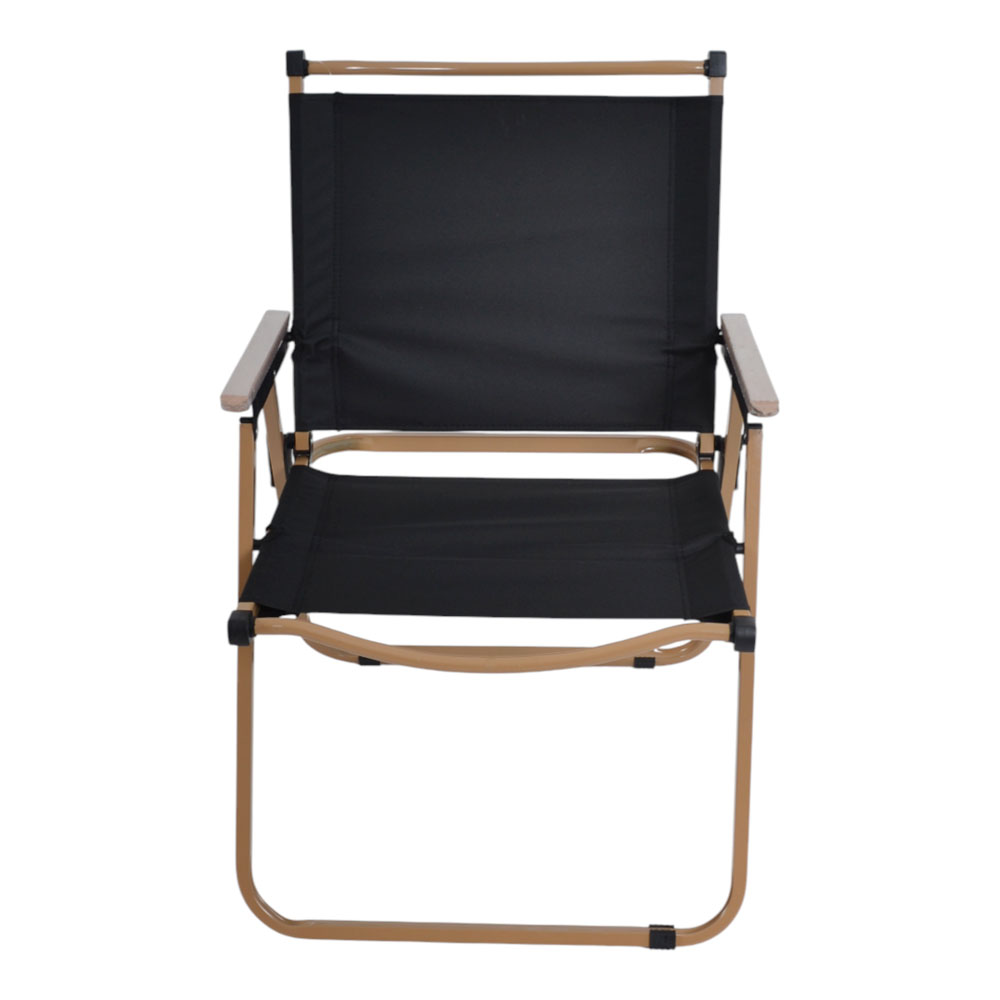 Πολυθρόνα παραλίας-camping πτυσσόμενη από μέταλλο/ύφασμα σε χρώμα μπεζ/μαύρο 54x53x80