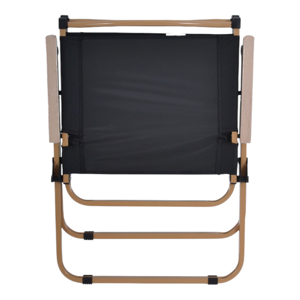 Πολυθρόνα παραλίας-camping πτυσσόμενη από μέταλλο/ύφασμα σε χρώμα μπεζ/μαύρο 54x53x80