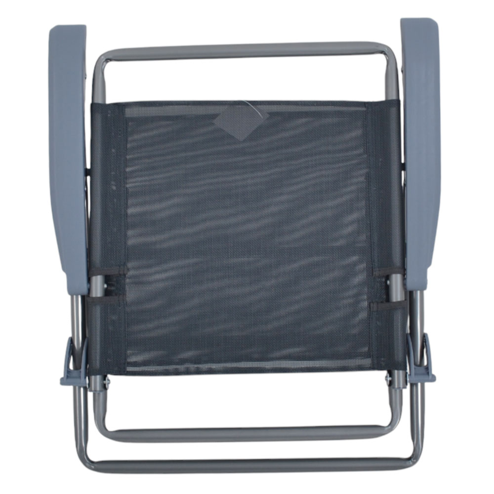 Πολυθρόνα παραλίας-camping πτυσσόμενη από μέταλλο/ύφασμα σε χρώμα σκούρο γκρι 55x62x71