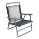 Πολυθρόνα παραλίας-camping πτυσσόμενη από μέταλλο/ύφασμα σε χρώμα σκούρο γκρι 55x62x71
