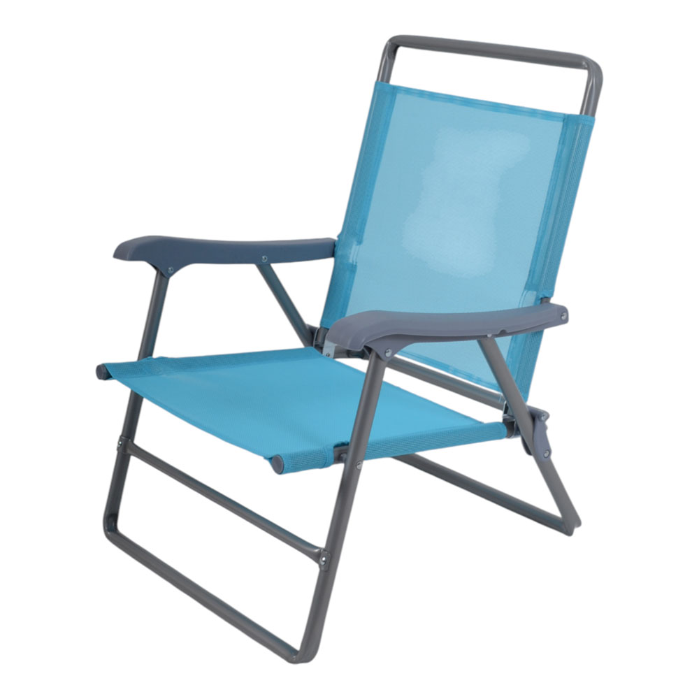 Πολυθρόνα παραλίας-camping πτυσσόμενη από μέταλλο/ύφασμα σε χρώμα γαλάζιο 55x62x71