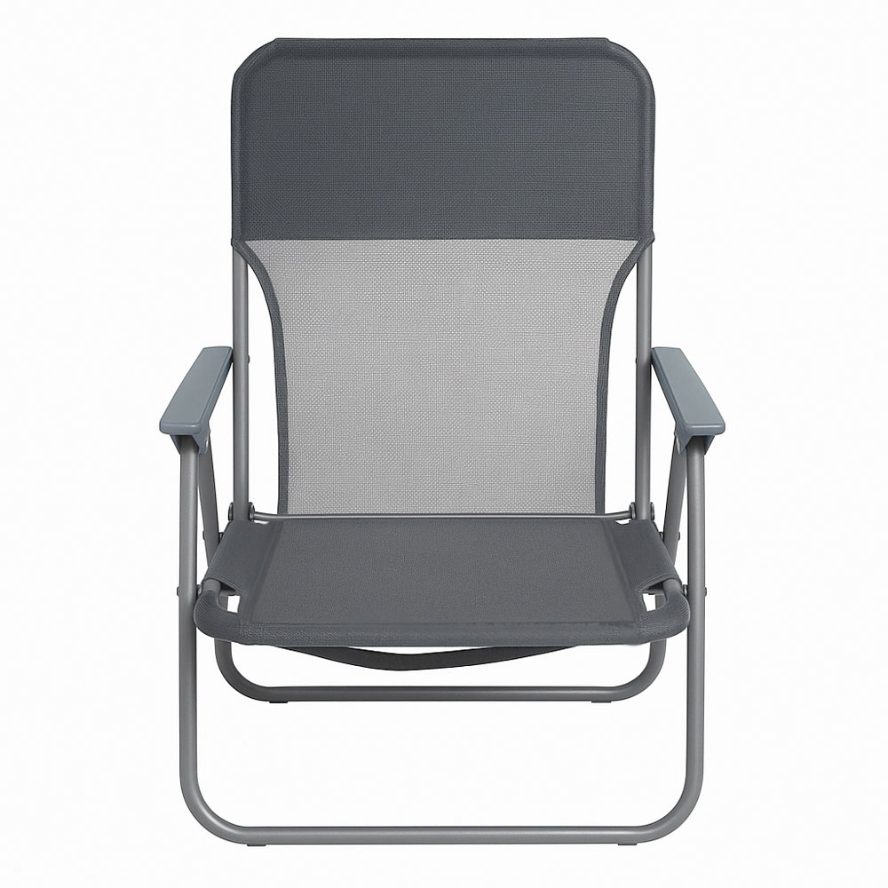 Πολυθρόνα παραλίας-camping πτυσσόμενη από μέταλλο/ύφασμα σε χρώμα γκρι 53x58x70