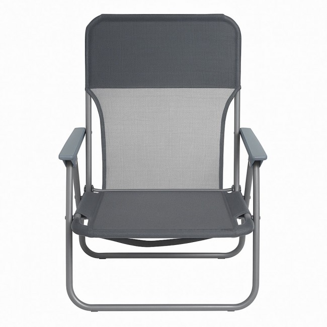 Πολυθρόνα παραλίας-camping πτυσσόμενη από μέταλλο/ύφασμα σε χρώμα γκρι 53x58x70