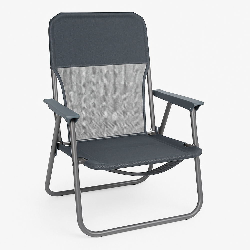 Πολυθρόνα παραλίας-camping πτυσσόμενη από μέταλλο/ύφασμα σε χρώμα γκρι 53x58x70