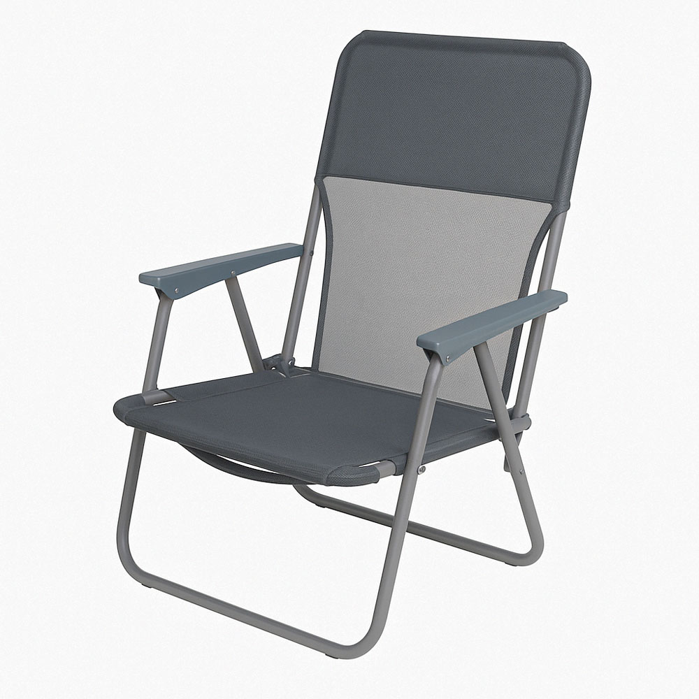 Πολυθρόνα παραλίας-camping πτυσσόμενη από μέταλλο/ύφασμα σε χρώμα γκρι 53x58x70