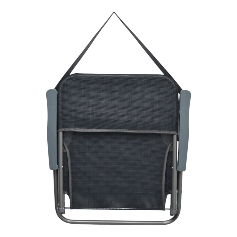 Πολυθρόνα παραλίας-camping πτυσσόμενη από μέταλλο/ύφασμα σε χρώμα γκρι 53x58x70