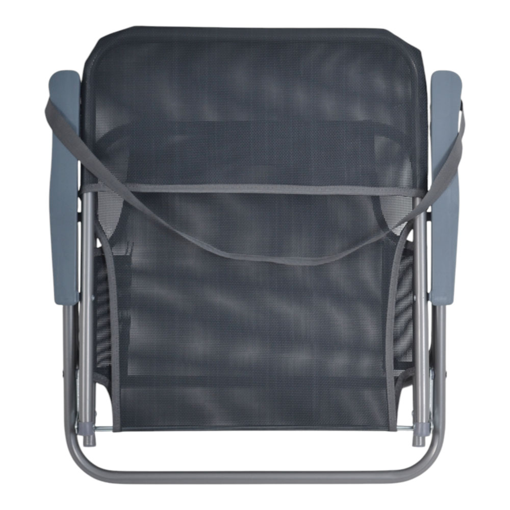 Πολυθρόνα παραλίας-camping πτυσσόμενη από μέταλλο/ύφασμα σε χρώμα γκρι 53x58x70