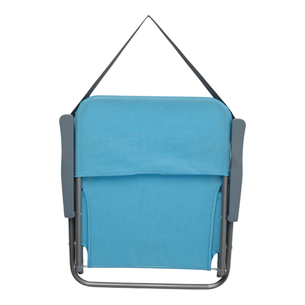 Πολυθρόνα παραλίας-camping πτυσσόμενη από μέταλλο/ύφασμα σε χρώμα γαλάζιο 53x58x70