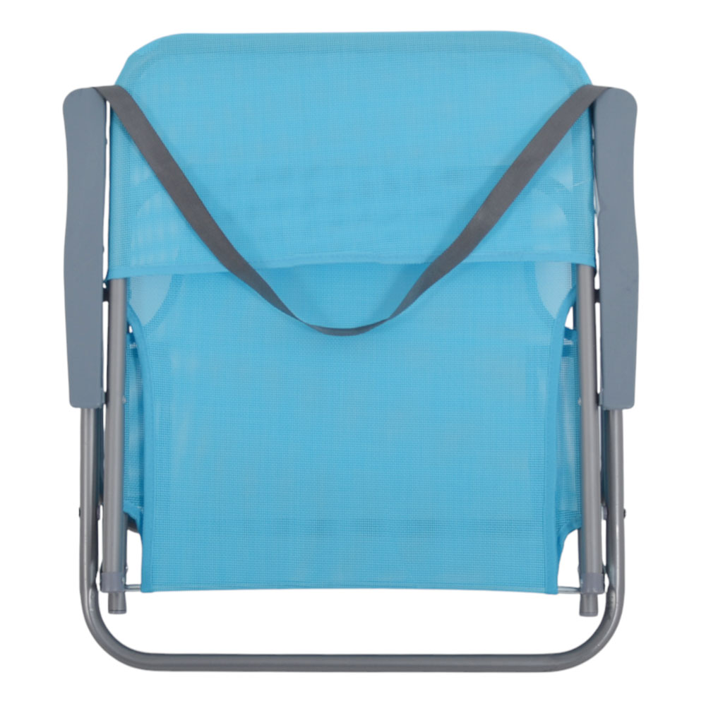 Πολυθρόνα παραλίας-camping πτυσσόμενη από μέταλλο/ύφασμα σε χρώμα γαλάζιο 53x58x70