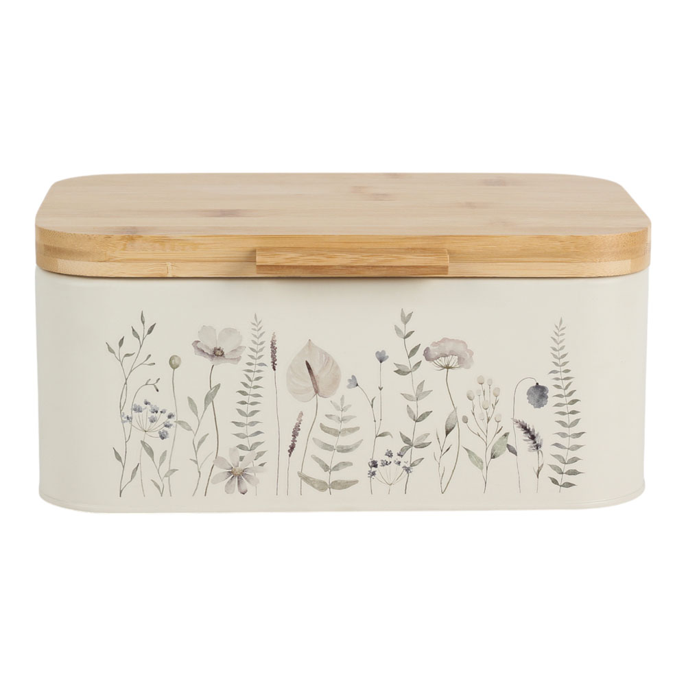 Ψωμιέρα από μέταλλο/μπαμπού σε χρώμα μπεζ/φυσικό 30x19.8x13.4