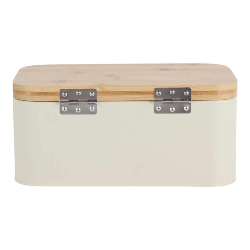 Ψωμιέρα από μέταλλο/μπαμπού σε χρώμα μπεζ/φυσικό 30x19.8x13.4