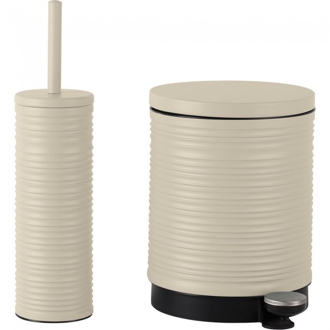 Καλάθι μπάνιου soft close από μέταλλο σε χρώμα μπεζ ματ 5l 28.8x20.5x26.6