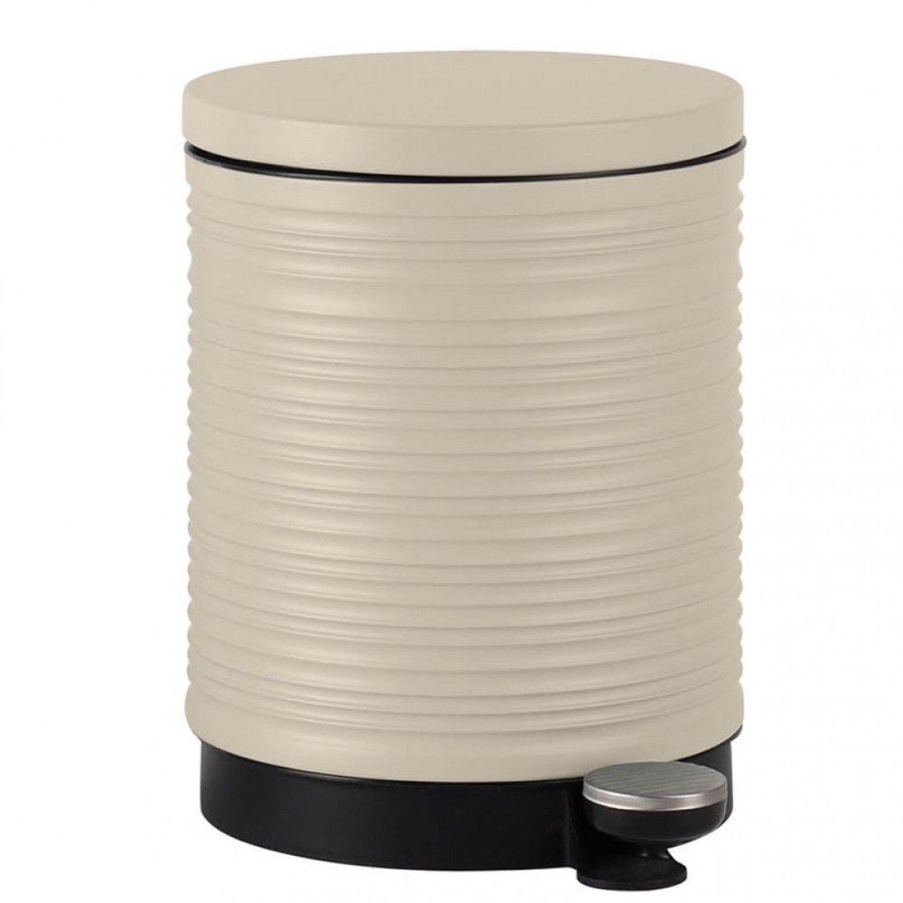 Καλάθι μπάνιου soft close από μέταλλο σε χρώμα μπεζ ματ 5l 28.8x20.5x26.6