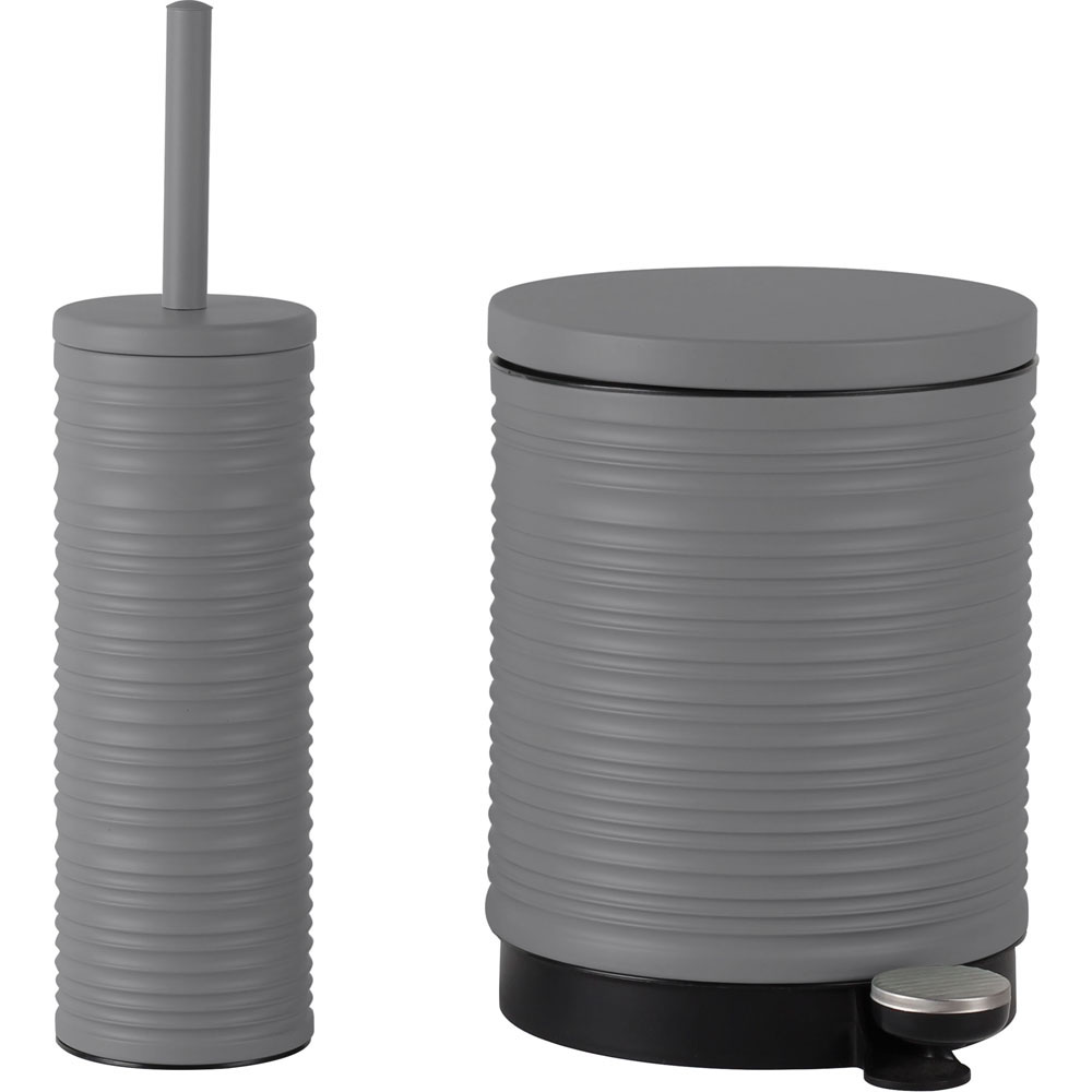 Καλάθι μπάνιου soft close από μέταλλο σε χρώμα γκρι 5l 28.8x20.5x26.6