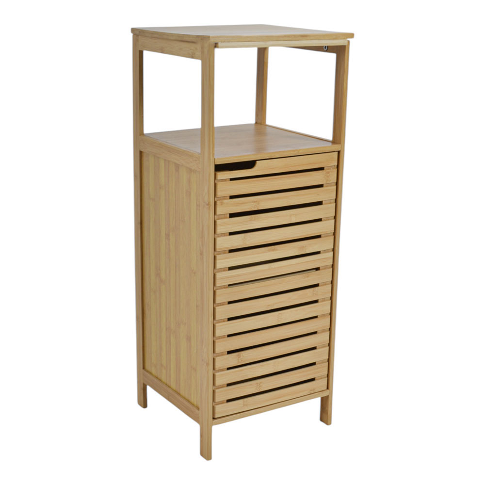 Ντουλάπι-στήλη με ράφια από ξύλο μπαμπού σε χρώμα φυσικό 30x30x79