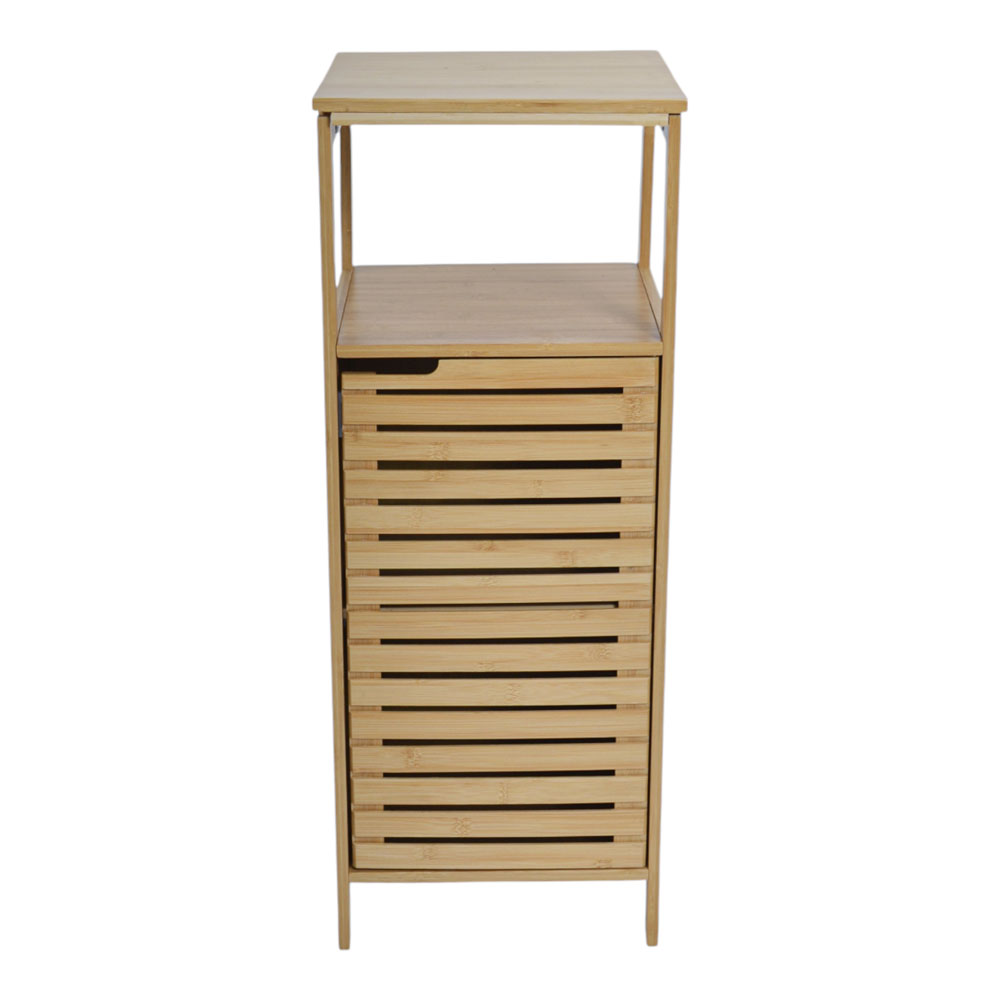 Ντουλάπι-στήλη με ράφια από ξύλο μπαμπού σε χρώμα φυσικό 30x30x79
