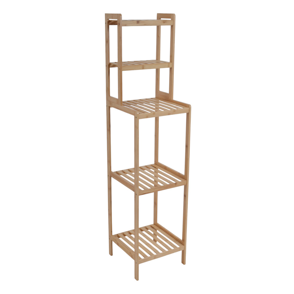 Ραφιέρα αποθήκευσης από ξύλο μπαμπού σε χρώμα φυσικό 30x30x127.5