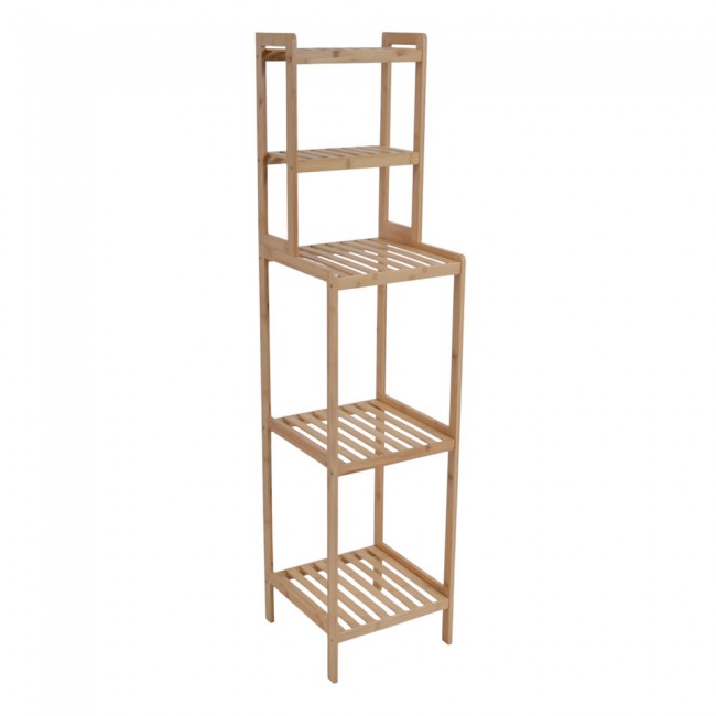 Ραφιέρα αποθήκευσης από ξύλο μπαμπού σε χρώμα φυσικό 30x30x127.5