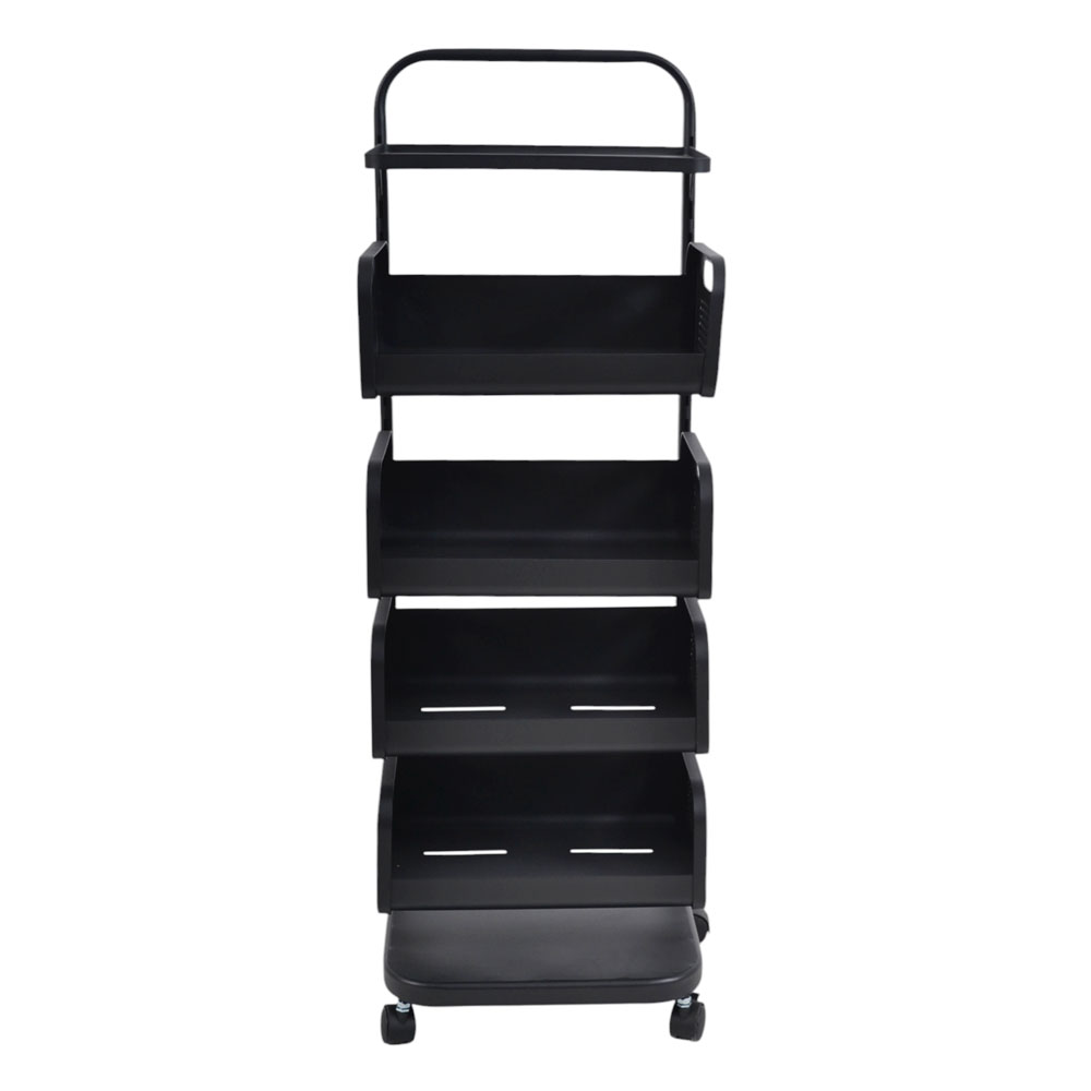 Τρόλεϊ αποθήκευσης από μέταλλο σε χρώμα μαύρο ματ 37x22x106