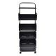Τρόλεϊ αποθήκευσης από μέταλλο σε χρώμα μαύρο ματ 37x22x106