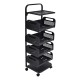 Τρόλεϊ αποθήκευσης από μέταλλο σε χρώμα μαύρο ματ 37x22x106