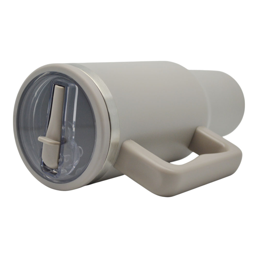 Ποτήρι θερμός ανοξείδωτο με καλαμάκι σε χρώμα taupe 1,2lt 9.8x26