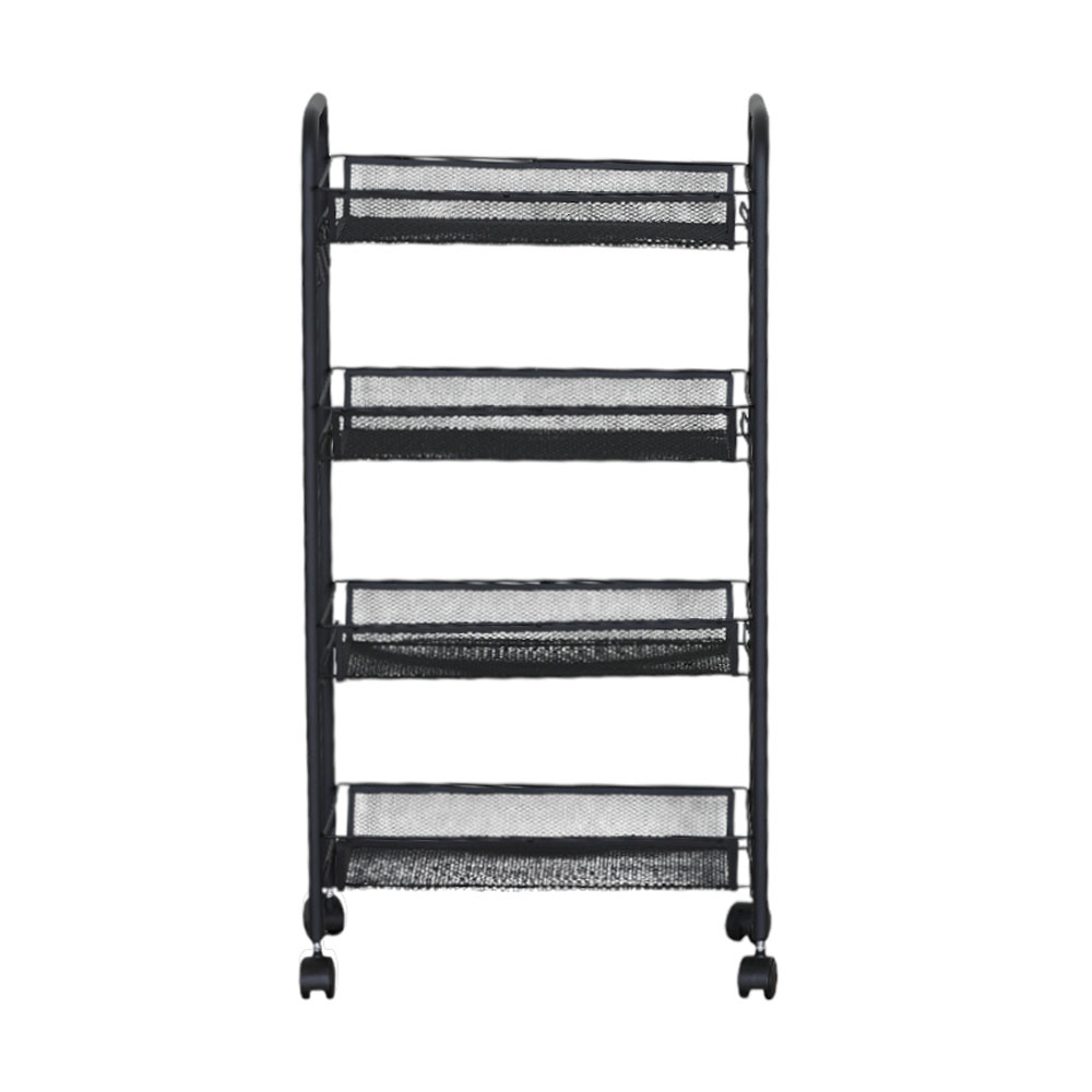 Τρόλεϊ αποθήκευσης από μέταλλο σε χρώμα μαύρο ματ 44x26x85