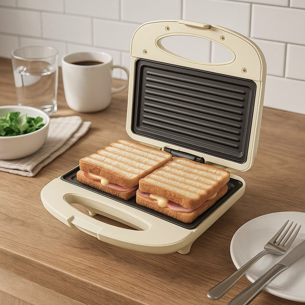 Τοστιέρα 2 θέσεων σε χρώμα μπεζ 750W