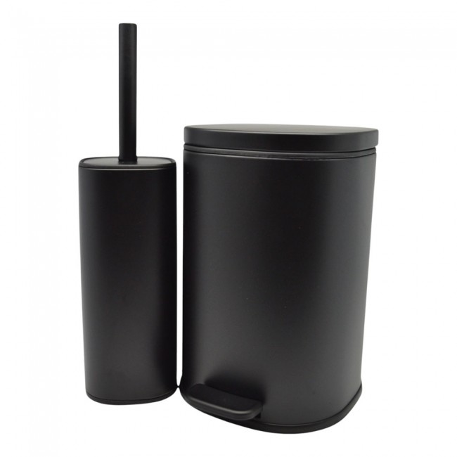 Σετ καλάθι μπάνιου-πιγκάλ "ANYDAY" soft close/finger print proof σε χρώμα μαύρο ματ 5lt