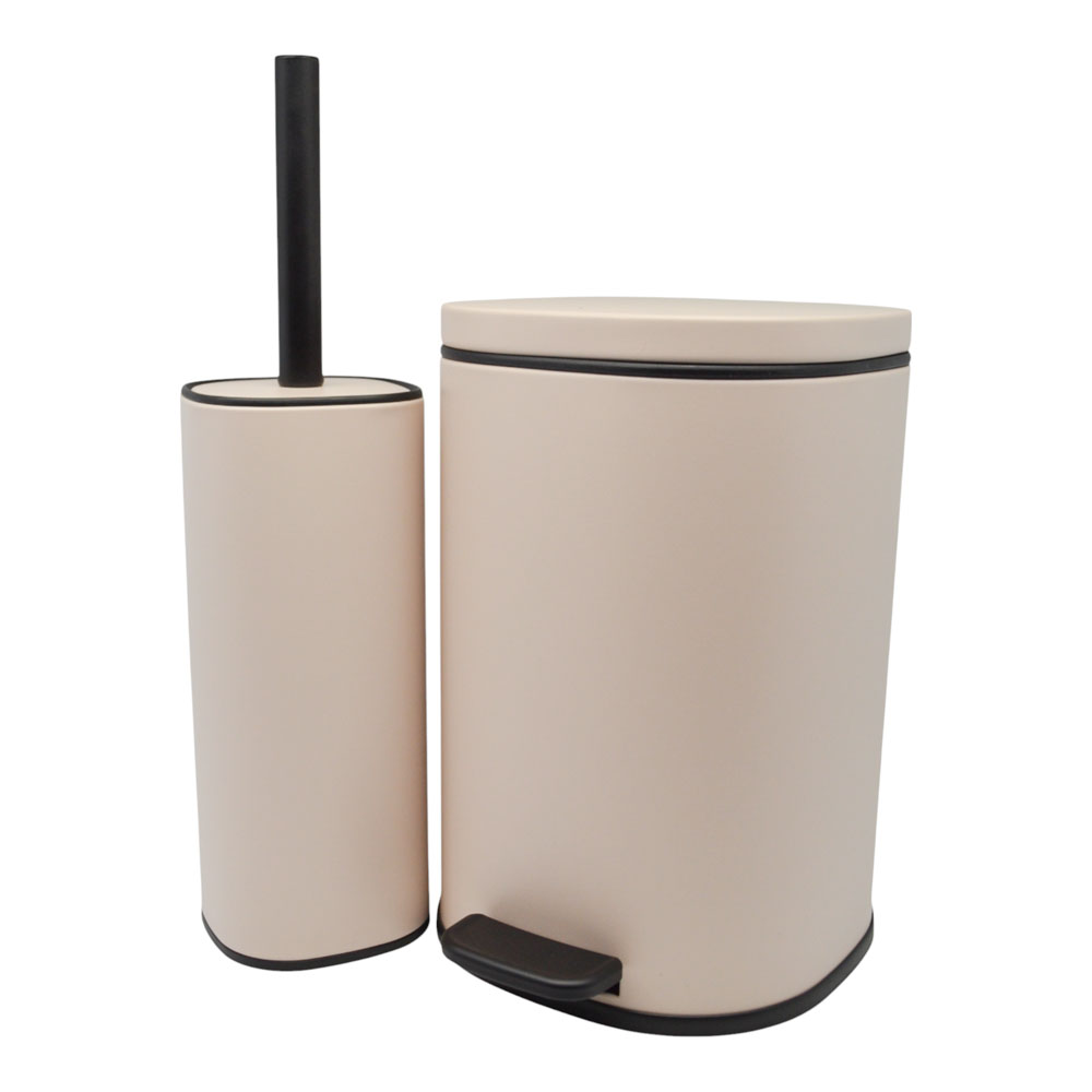 Σετ καλάθι μπάνιου-πιγκάλ "ANYDAY" soft close/finger print proof σε χρώμα nude ματ 5lt