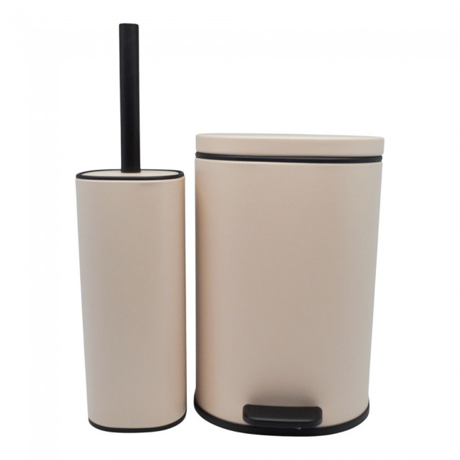 Σετ καλάθι μπάνιου-πιγκάλ "ANYDAY" soft close/finger print proof σε χρώμα nude ματ 5lt