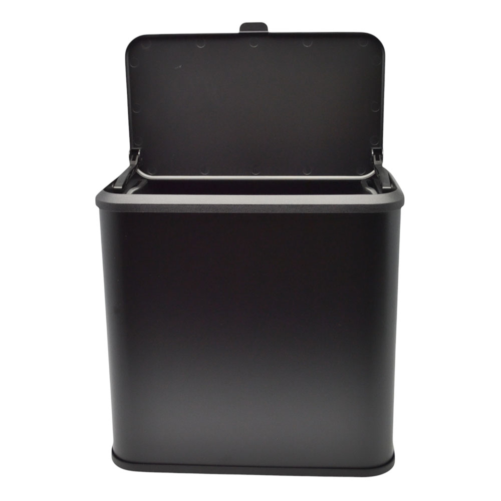 Κάδος απορριμάτων inox σε χρώμα μαύρο 5lt 25x15.1x24.7