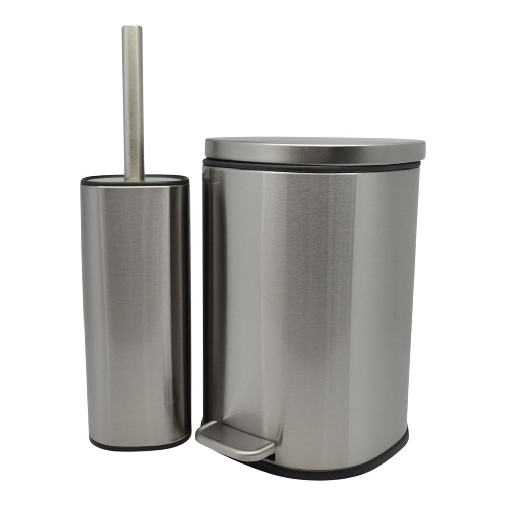 Σετ καλάθι μπάνιου-πιγκάλ "ANYDAY" soft close/finger print proof σε χρώμα inox ματ 5lt