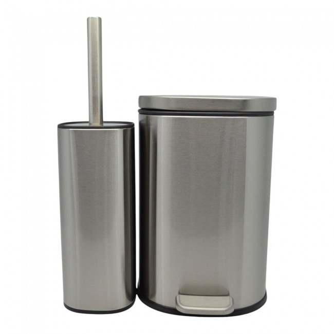 Σετ καλάθι μπάνιου-πιγκάλ "ANYDAY" soft close/finger print proof σε χρώμα inox ματ 5lt