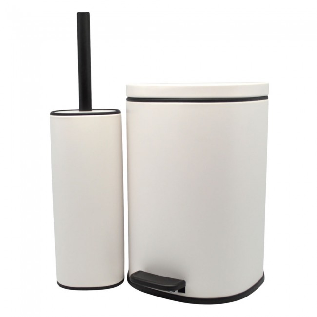 Σετ καλάθι μπάνιου-πιγκάλ "ANYDAY" soft close/finger print proof σε χρώμα λευκό ματ 5lt