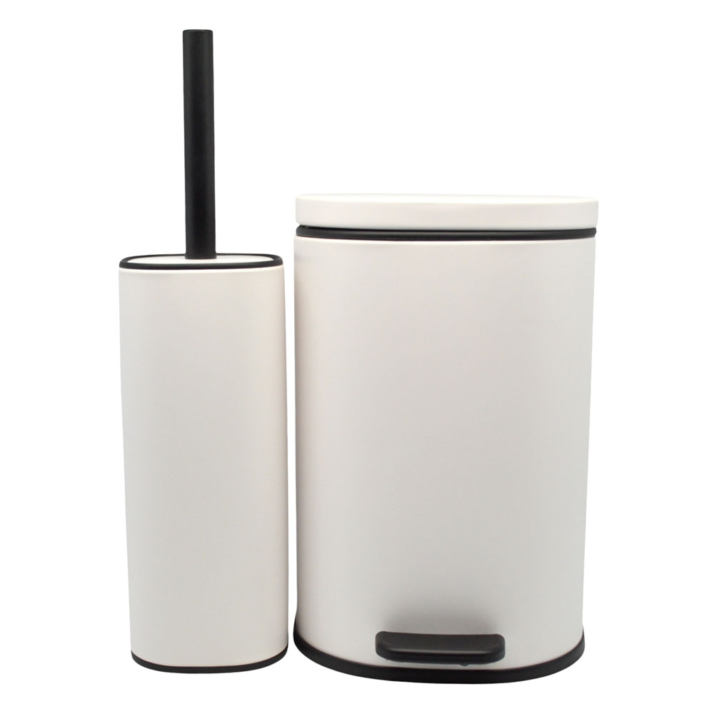 Σετ καλάθι μπάνιου-πιγκάλ "ANYDAY" soft close/finger print proof σε χρώμα λευκό ματ 5lt