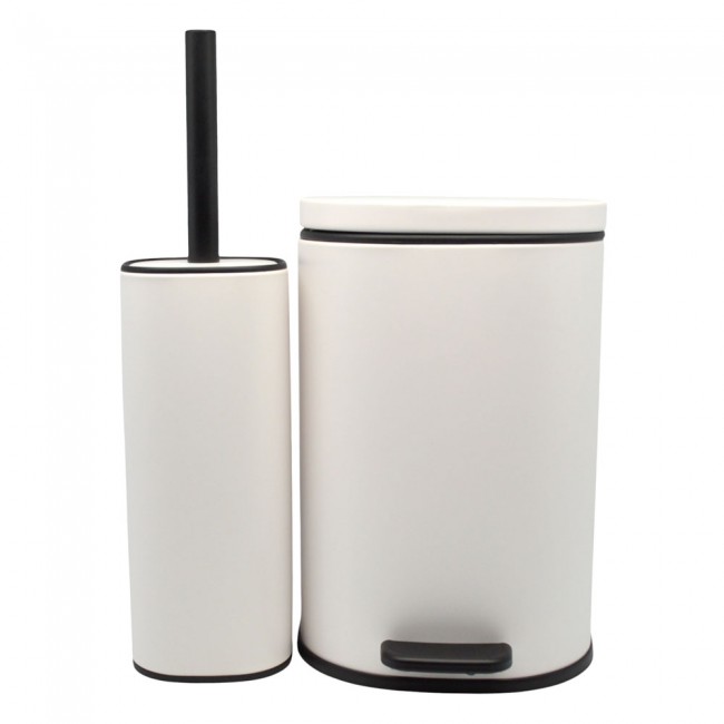 Σετ καλάθι μπάνιου-πιγκάλ "ANYDAY" soft close/finger print proof σε χρώμα λευκό ματ 5lt